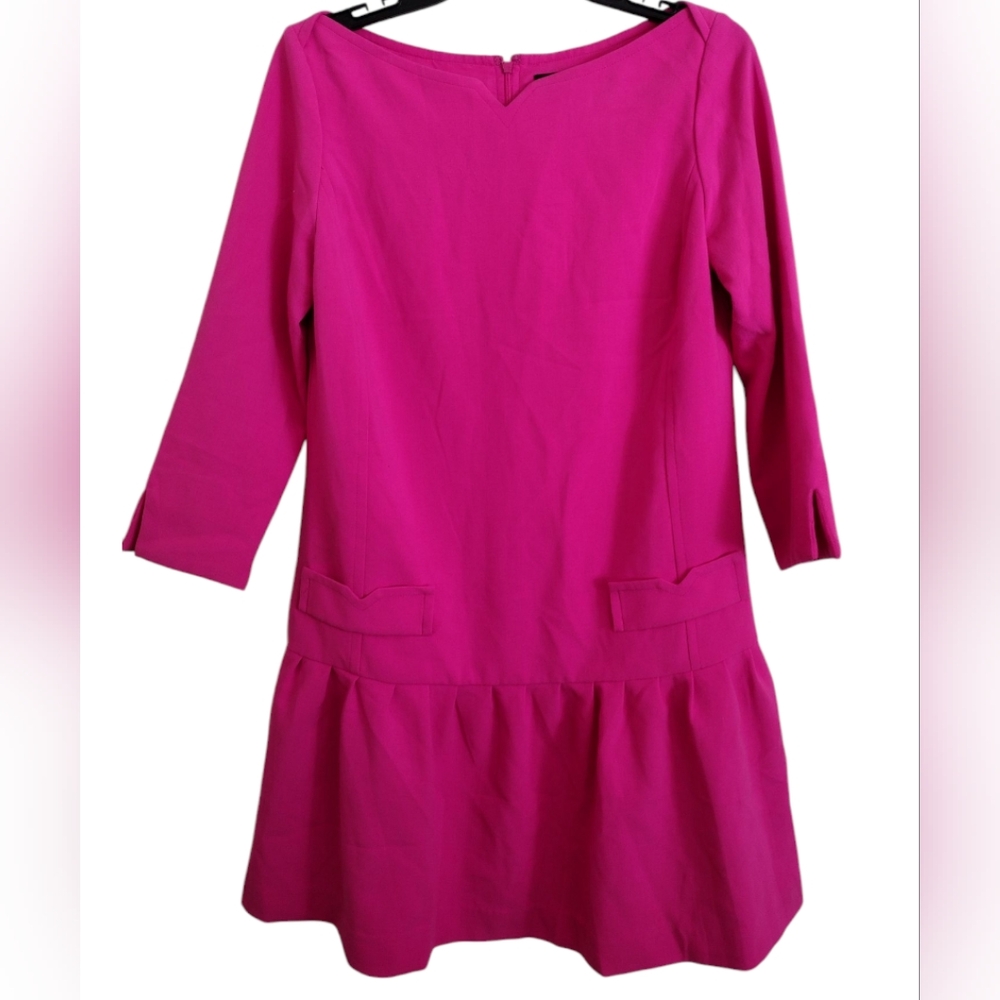 Victoria Beckham For Target Bright Pink Dress with Ruffle Hem Size Small